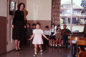 A historical picture of an old HSDC program serving young deaf and hard of hearing children.