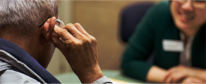 Man wearing a hearing aid
