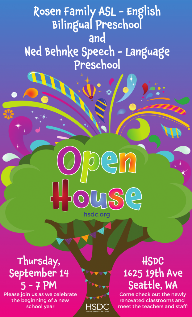 Flyer for HSDC's Preschool Open House, taking place September 14.