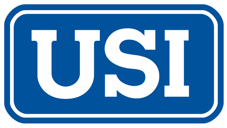 USI logo. A blue rectangle with rounded corners and a border of the same color separated by white space. The name is inside the rectangle in white.