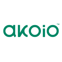 AKOIO logo. The name AKOIO is in green text inside the white rectangle.